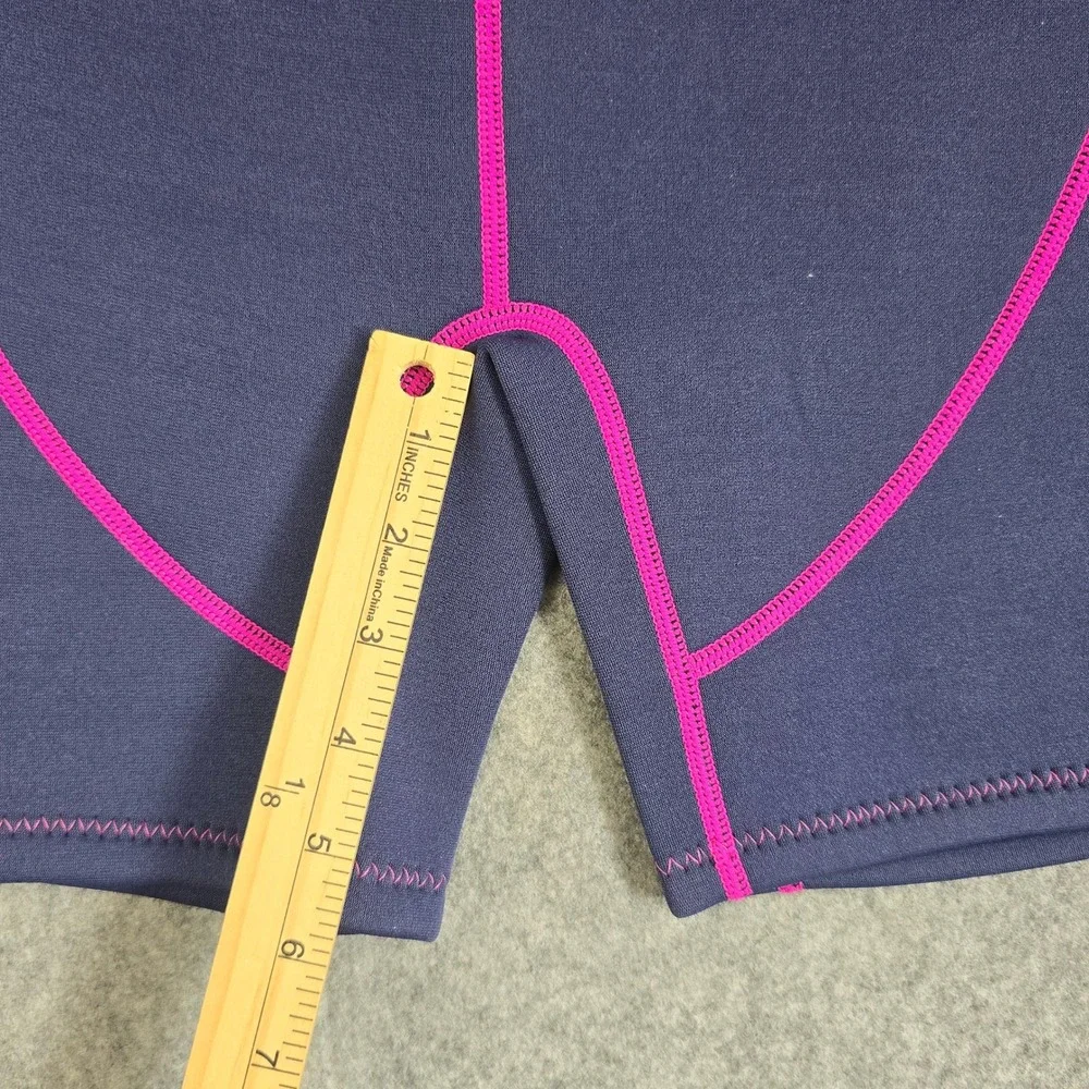 Seaskin Wetsuit Girls Size 6 Navy Pink Shorty Front Zip Short Sleeve Wetsuit